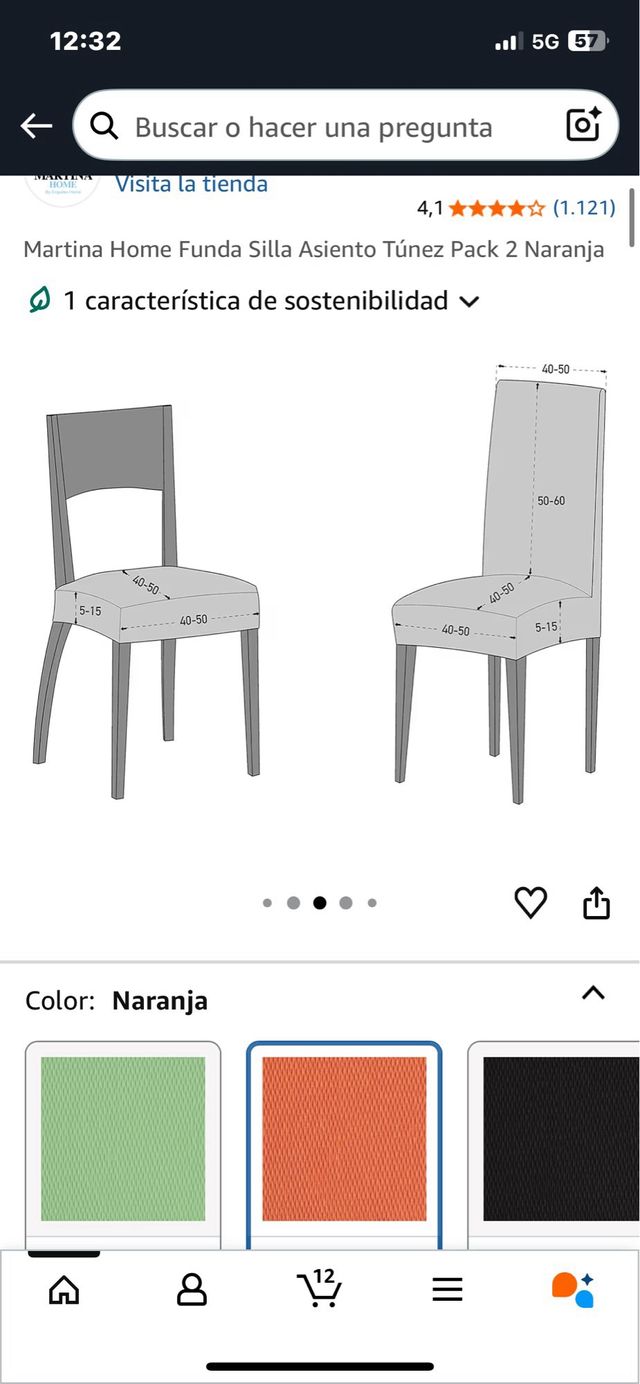 Fodere per sedie arancione. Rif. 123