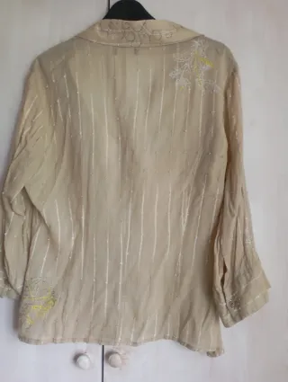 Camisa Adolfo Dominguez Beige y Dorada