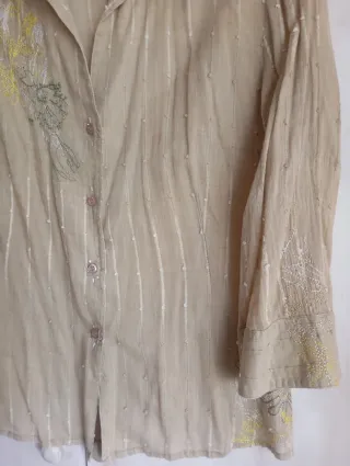 Camisa Adolfo Dominguez Beige y Dorada