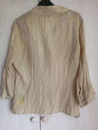 Camisa Adolfo Dominguez Beige y Dorada