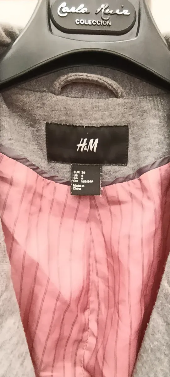 Chaqueta H&M Mujer Gris Rosa