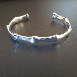 Bracciale donna Argento rigido bangle martellato