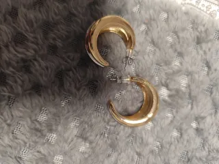 Pendientes aro bicolor oro y plata