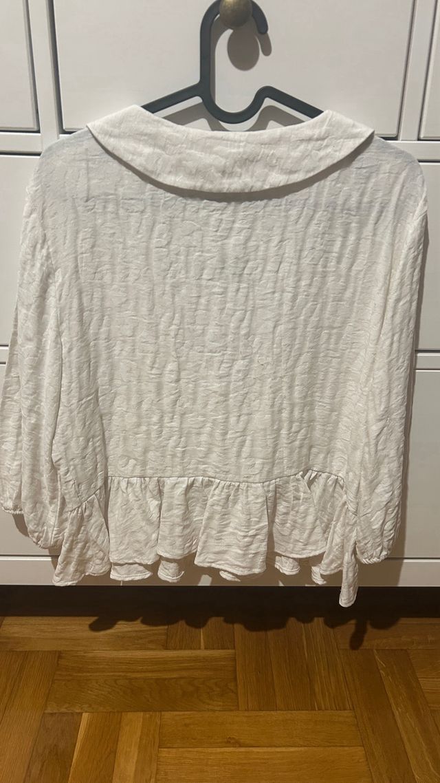 Blusa Zara Blanca Manga Larga