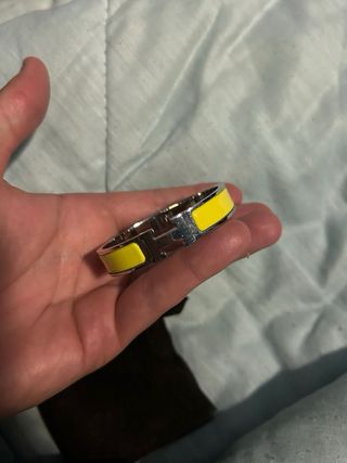 Pulsera Hermes H Amarilla y Plateada