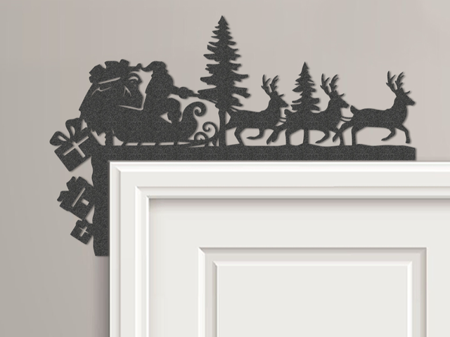 Adorno Esquina Puerta Papá Noel Trineo