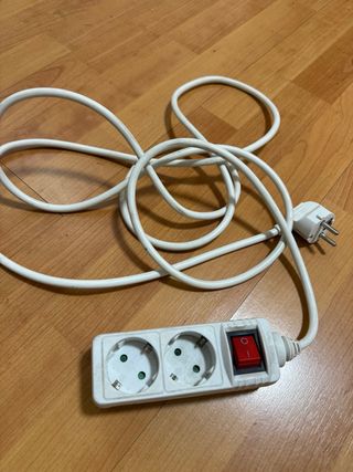 Regleta 2 enchufes con interruptor