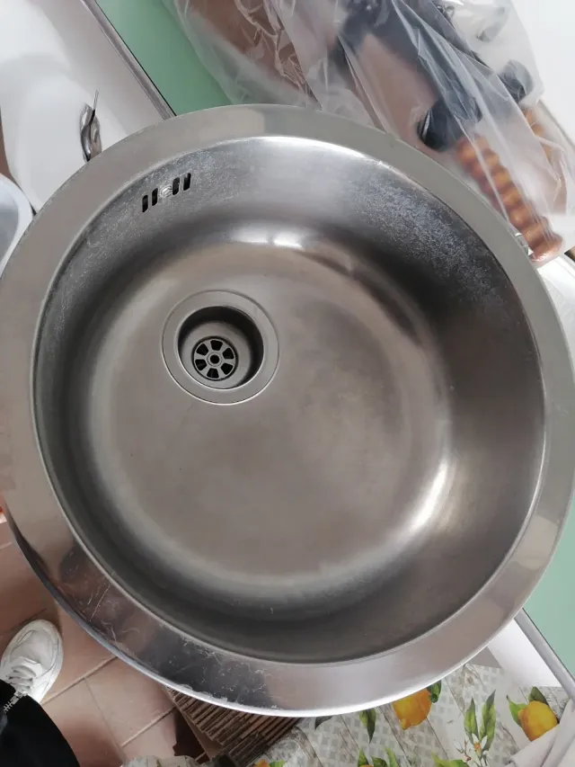 Lavandino tondo IKEA 1 vasca inox