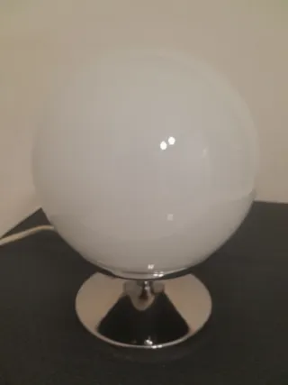Lampada Sfera Vintage Vetro Metallo Argento