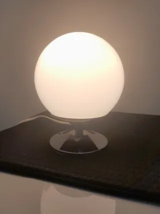 Lampada Sfera Vintage Vetro Metallo Argento