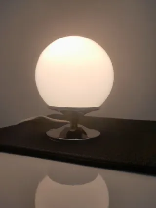 Lampada Sfera Vintage Vetro Metallo Argento