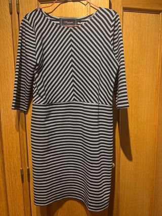 Vestido Almatrichi Talla L Rayas Blanco y Negro