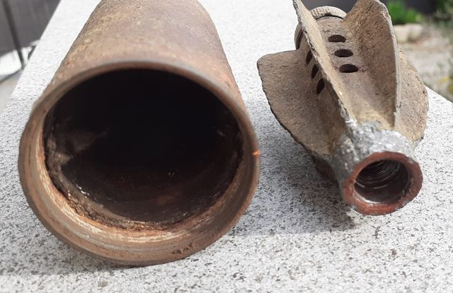 Mortaio inglese 2 pollici WW2 da scavo inerte