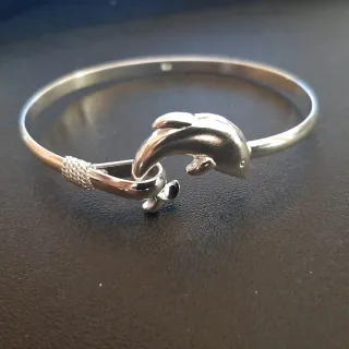 Bracciale donna argento rigido delfino r