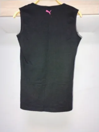 Camiseta sin mangas Puma negra y rosa