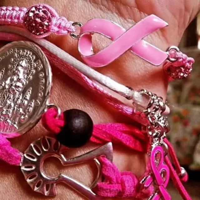Pulseras Artesanales Lazo Rosa