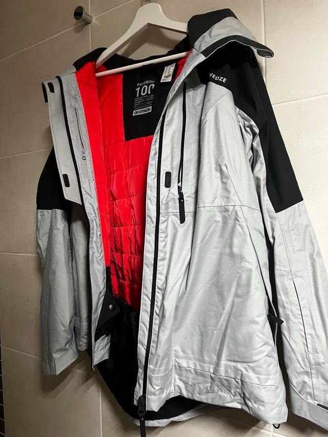 Chaqueta WEDZE para nieve gris y negra