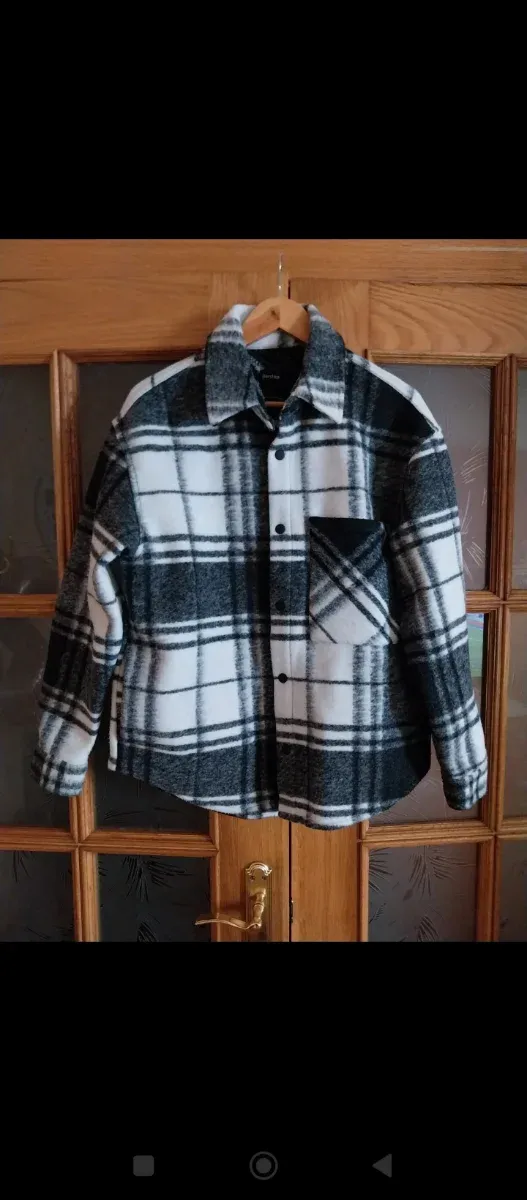 Chaqueta cuadros blanco y negro