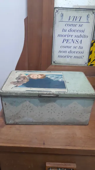 Scatola Latta Vintage Pane Angeli