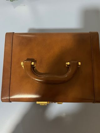 Joyero grande de piel marrón