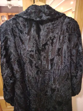 Abrigo de piel negro mujer N/L