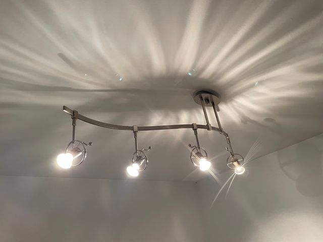 Lámpara onda plata cristal metal