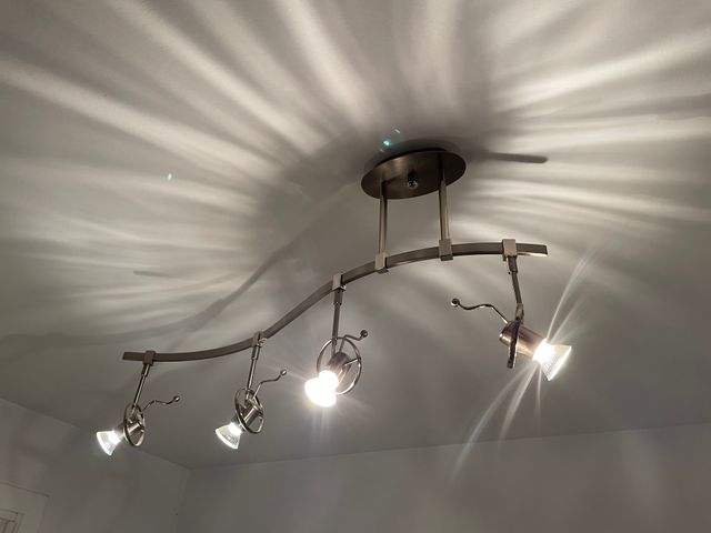 Lámpara onda plata cristal metal