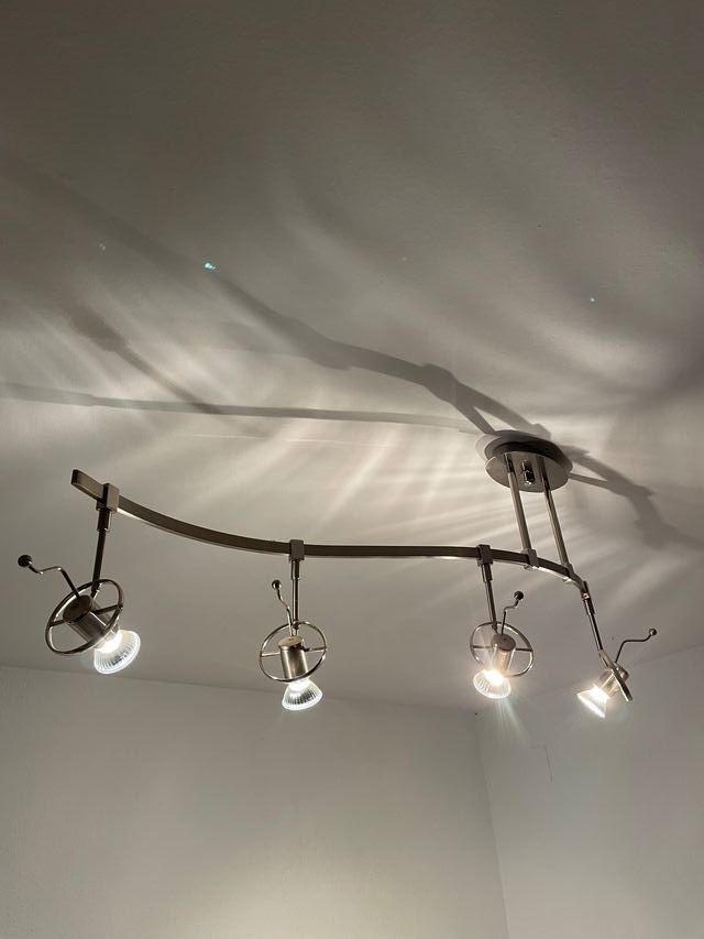 Lámpara onda plata cristal metal