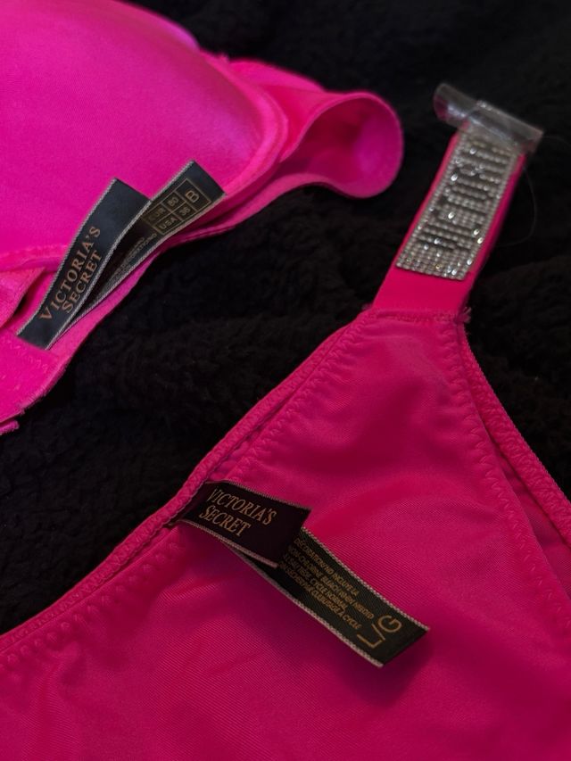 Conjunto Lencería Victoria's Secret Rosa Talla L