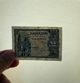 Dificilísimo Billete 2 Pesetas Burgos Octubre 1937