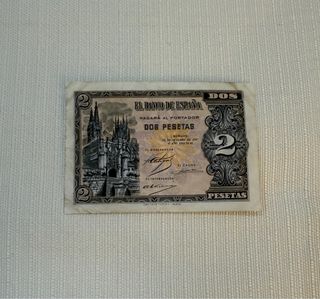 Dificilísimo Billete 2 Pesetas Burgos Octubre 1937