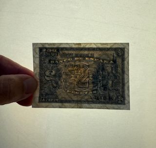 Dificilísimo Billete 2 Pesetas Burgos Octubre 1937
