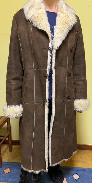 Estiloso Abrigo largo vintage pelo