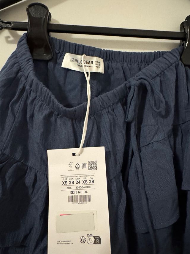 Pantagonna Pull&Bear blu con volant