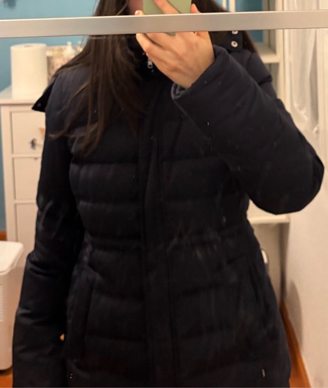 Abrigo de plumas azul