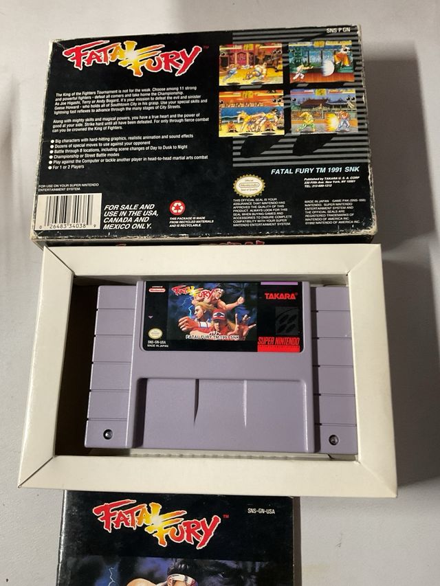Fatal Fury Super Nintendo Cartucho y Manual