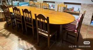 Mesa comedor extensible madera y sillas