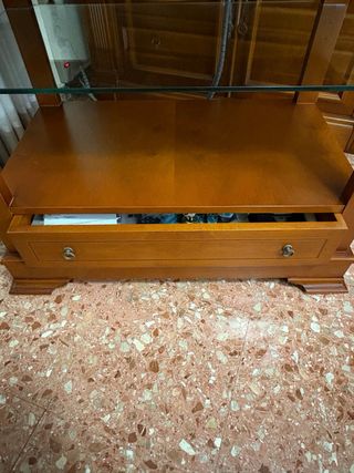 Mueble TV madera y cristal