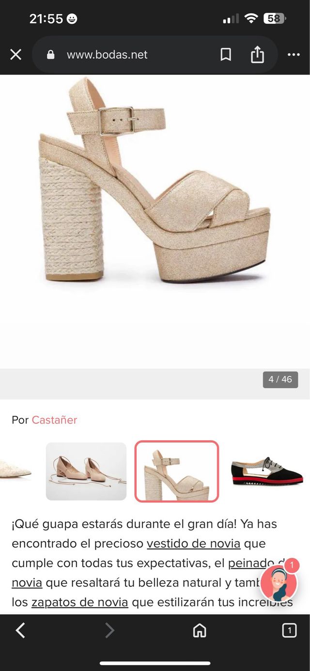 Sandalias Castañer Doradas Plataforma. Atenas Oro