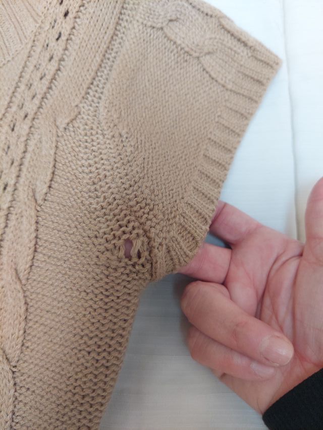 Vestido de punto marrón. Marca: Blanco. Talla L