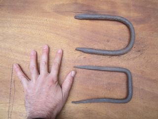 Tiradores antiguos grandes, pareja forja.(Saky87)