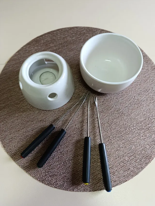 Set Fondue Cerámica 4 Personas Nuevo