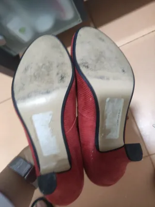 Zapatos tacón naranja teja piel