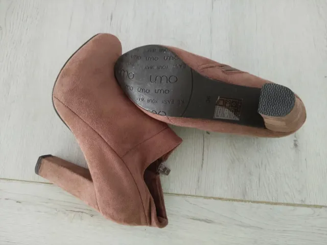 Botines tacón marrón ante