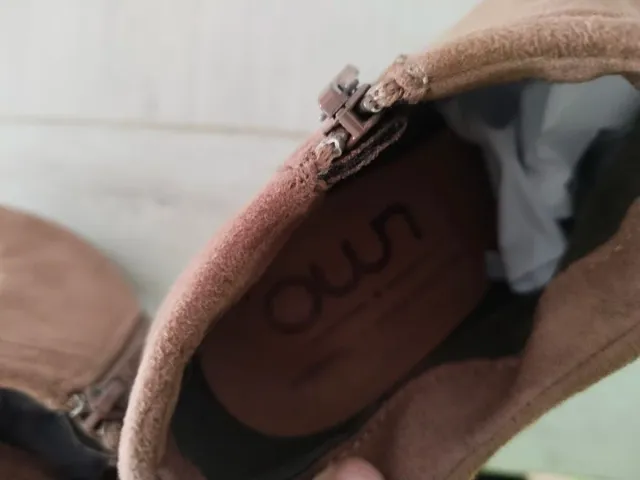 Botines tacón marrón ante