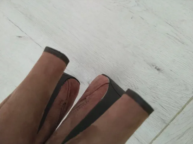 Botines tacón marrón ante