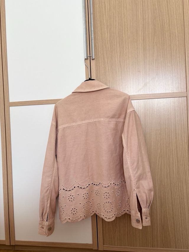 Sobrecamisa Zara Rosa Bordada