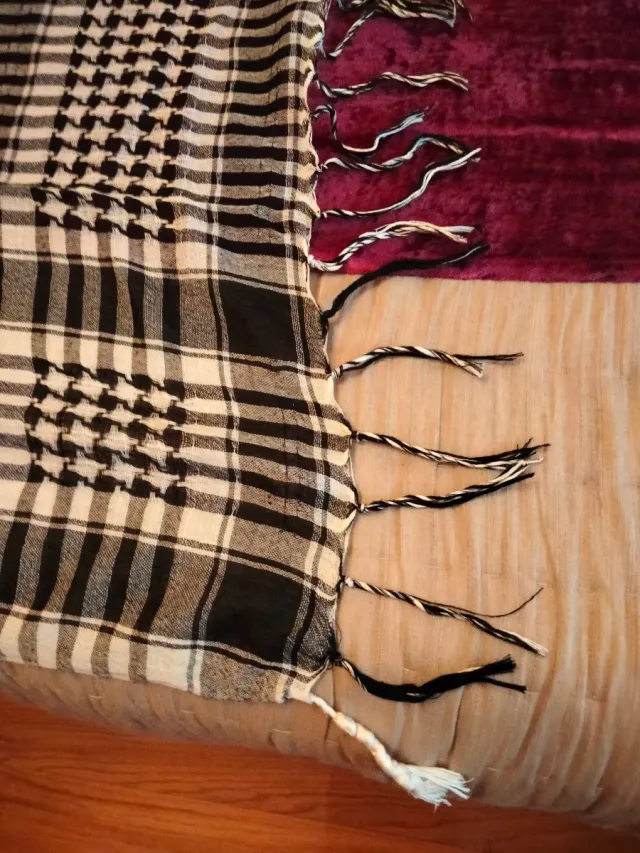 Pañuelo palestino clásico blanco y negro