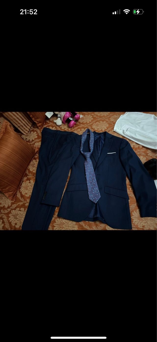 Traje de chaqueta azul para hombre