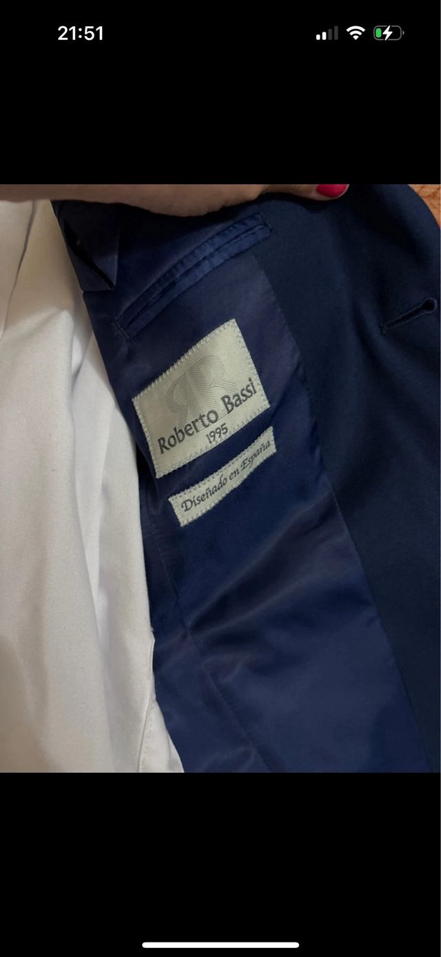 Traje de chaqueta azul para hombre
